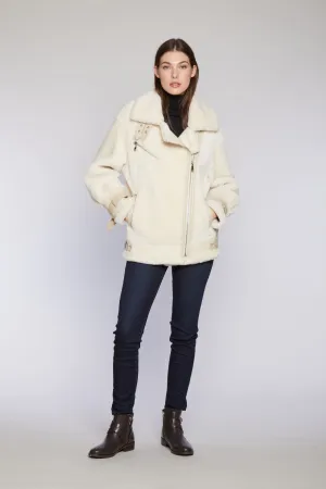 #126 Plush Shearling Moto Jacket    just one left  large    $500  sorry no additional discounts
