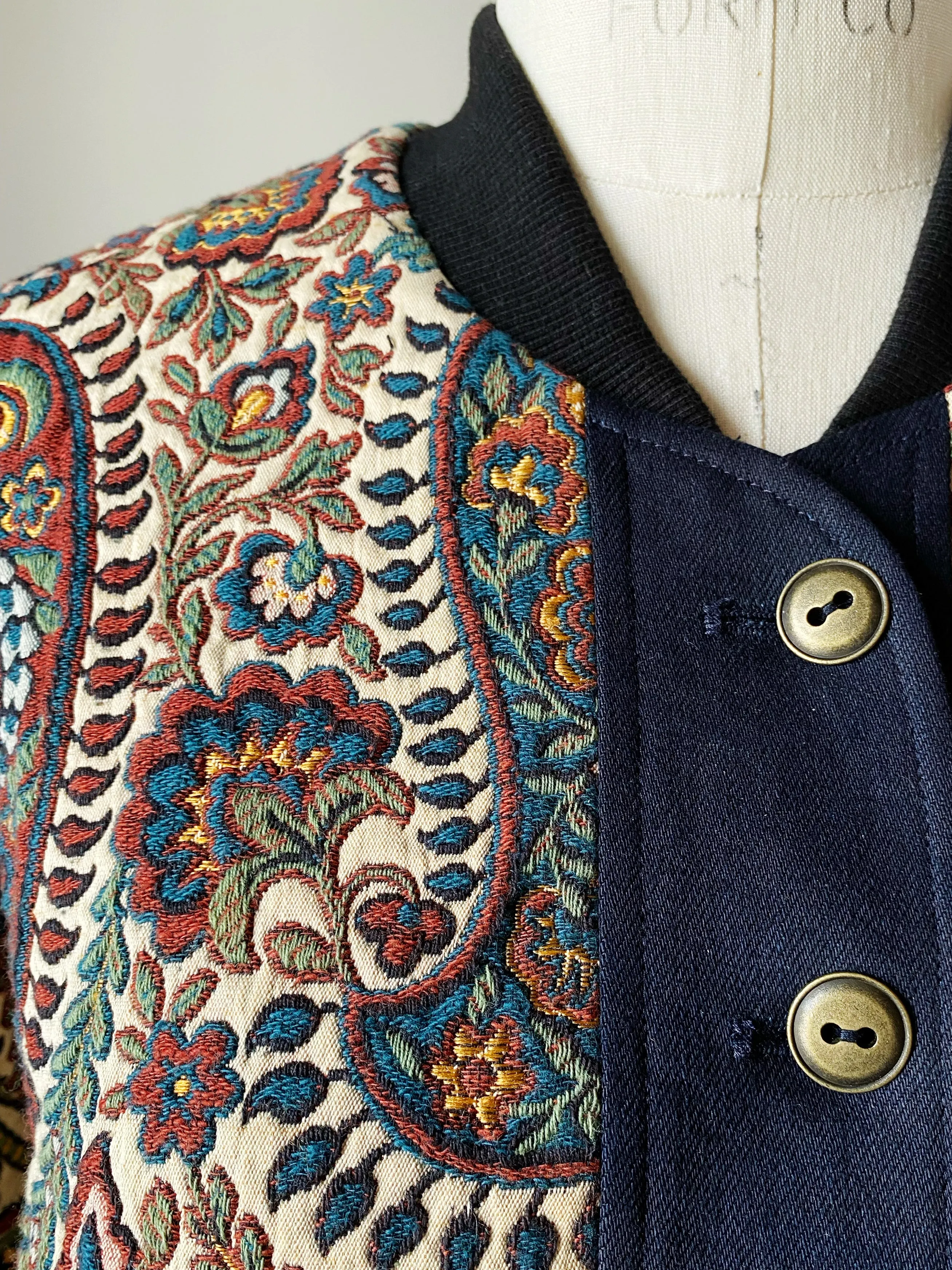 1920's jacquard sample bomber jacket