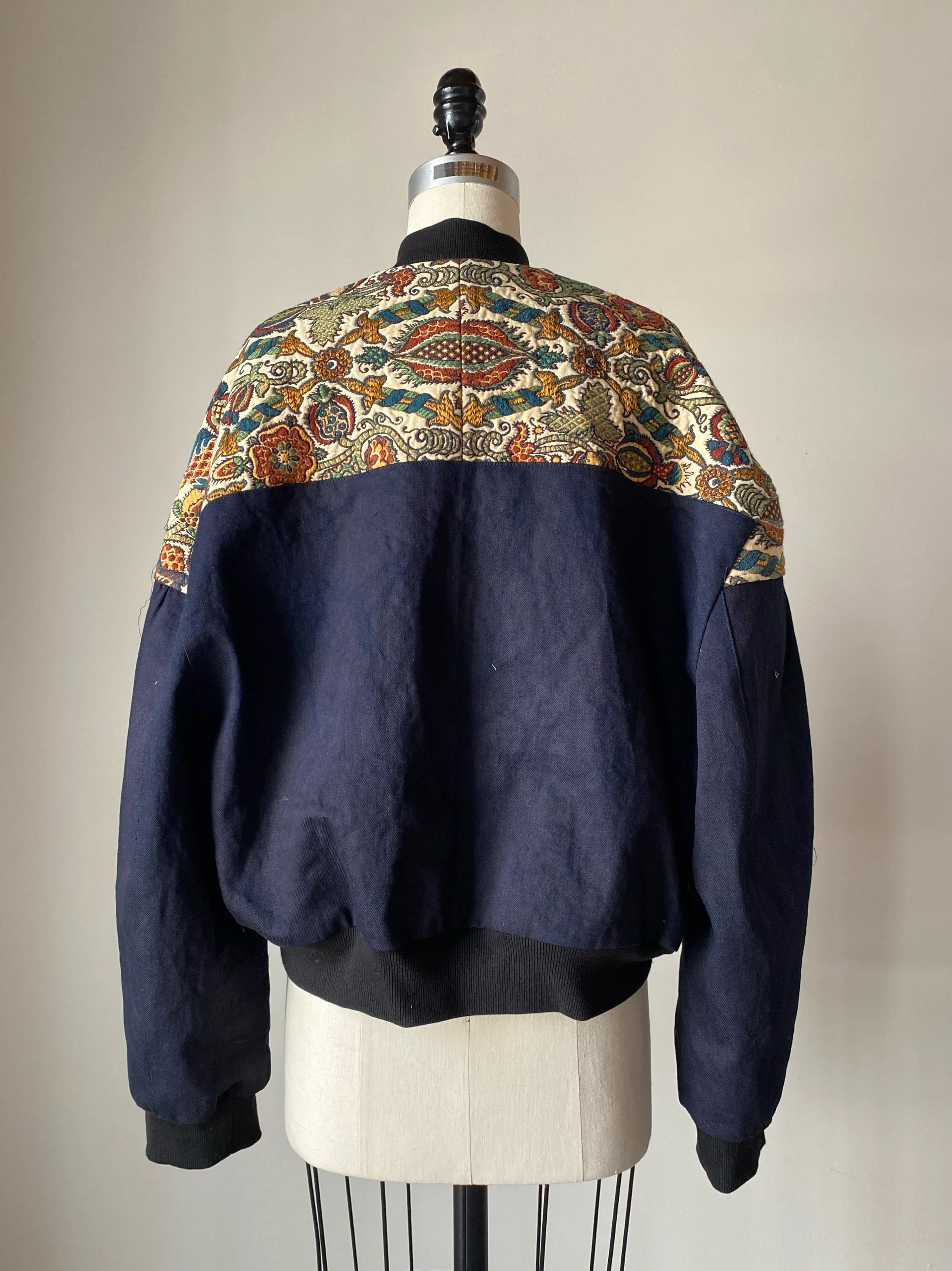 1920's jacquard sample bomber jacket