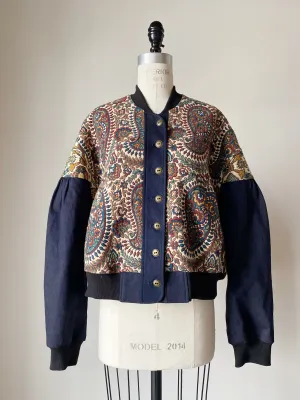 1920's jacquard sample bomber jacket
