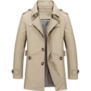 2023 Business Windbreaker for Men Long Coats Pure Cotton - Alexander