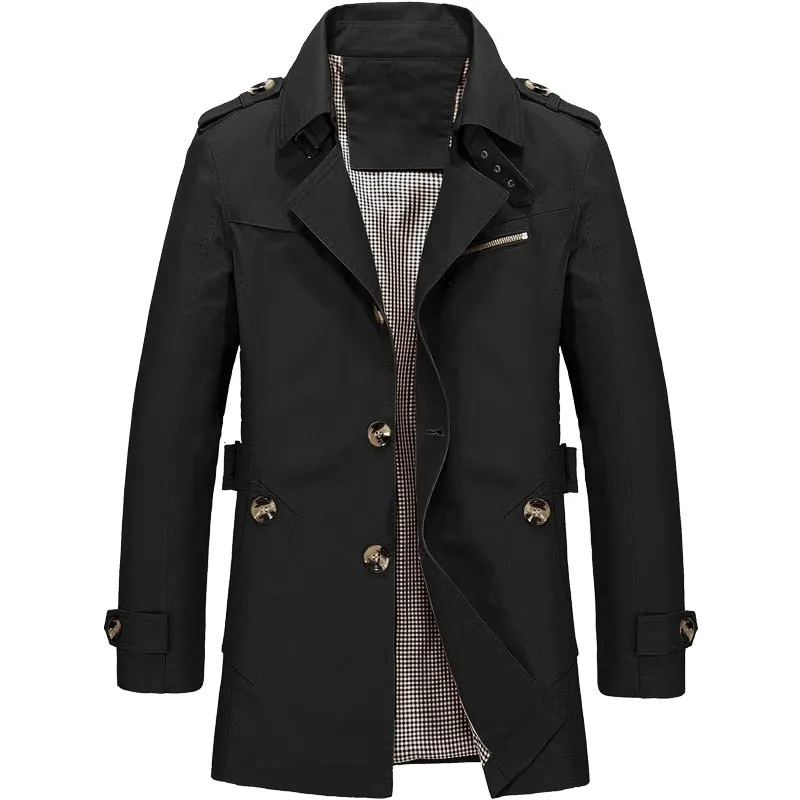 2023 Business Windbreaker for Men Long Coats Pure Cotton - Alexander