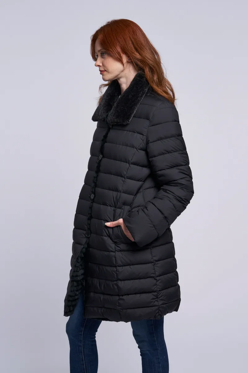 4255 Down coat reverses to genuine shearling  final markdown  $250