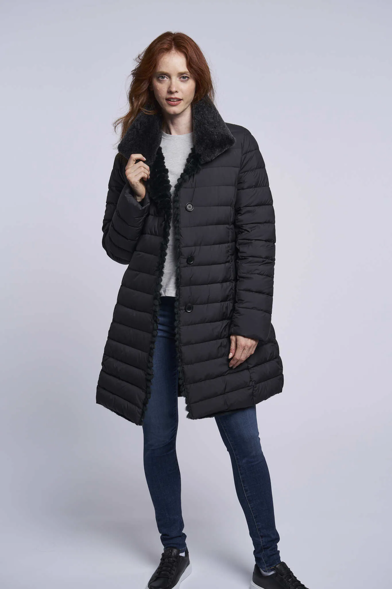 4255 Down coat reverses to genuine shearling  final markdown  $250