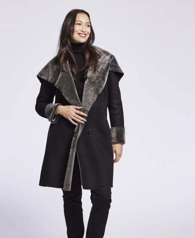 #4284 Shearling coat with convertible collar   just 2 1/L 1/XL  $500   sorry no additional discounts