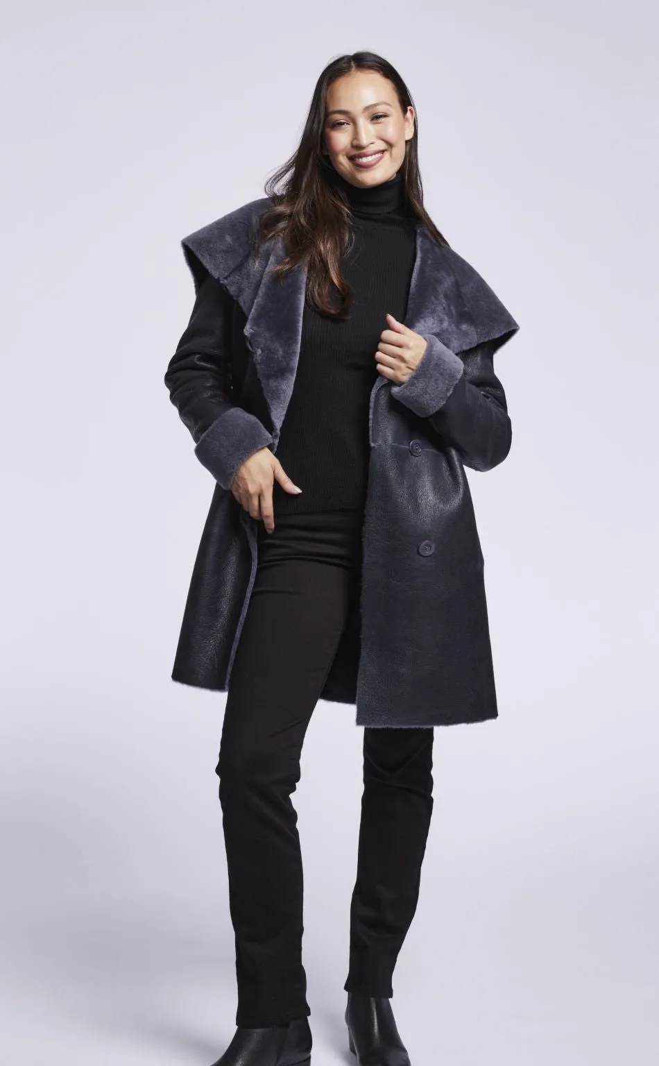 #4284 Shearling coat with convertible collar   just 2 1/L 1/XL  $500   sorry no additional discounts