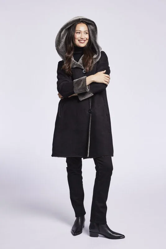 #4284 Shearling coat with convertible collar   just 2 1/L 1/XL  $500   sorry no additional discounts