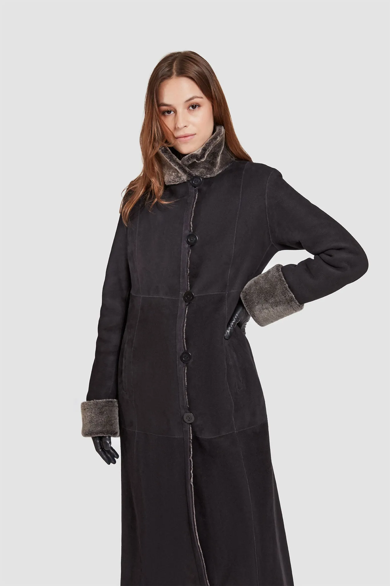 #4494 Maxi Length Shearling Coat  SPECIAL ORDER ONLY  $1150