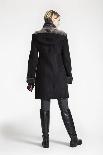 #5293HD Fitted Shearling Coat with Zip Front and Hood  JUST  1 M  $500   sorry no additional discounts