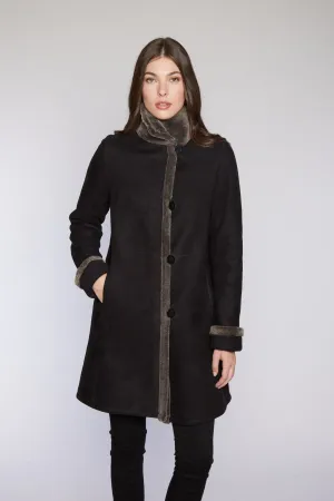 #6160 Reversible Spanish Merino Shearling Coat shown  limited sizes  $500  sorry no additional discounts