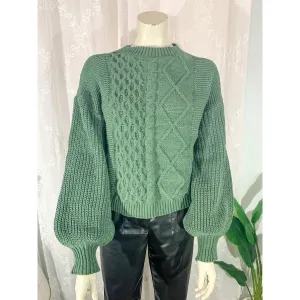 A Special Place Cable Knit Sweater - Hunter Green