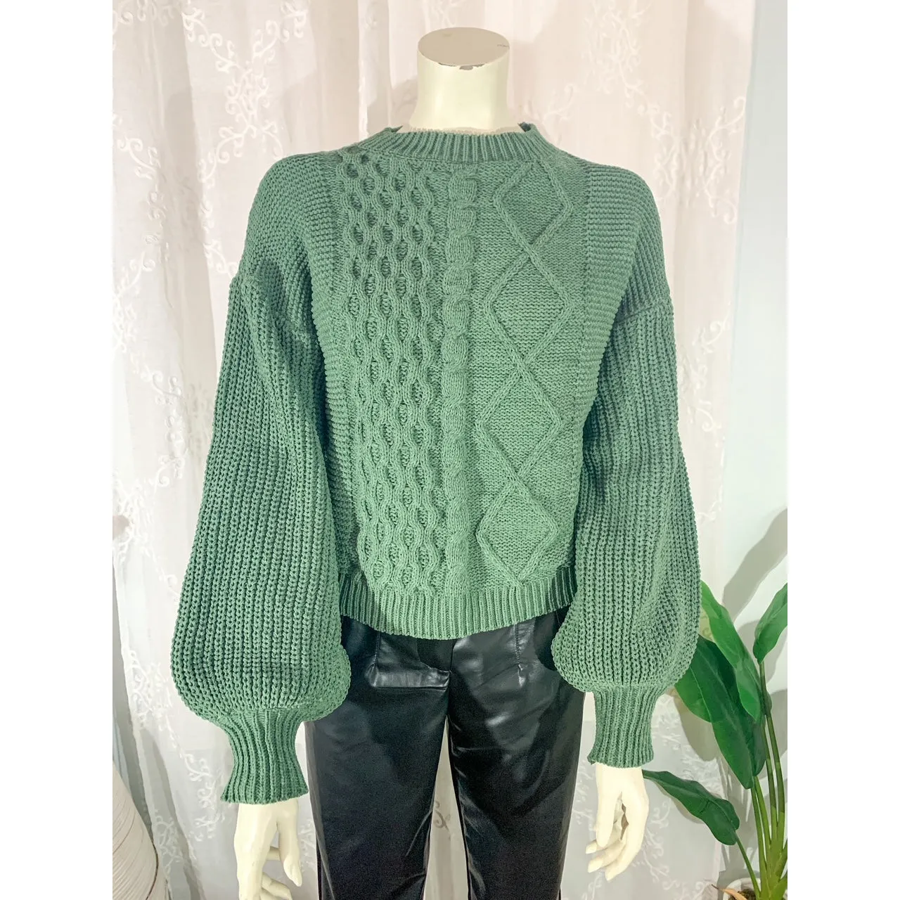 A Special Place Cable Knit Sweater - Hunter Green