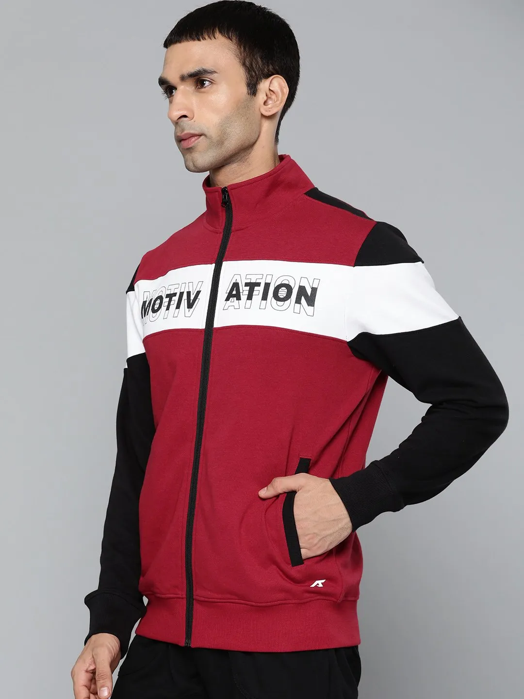 Alcis Men Printed Maroon Jackets