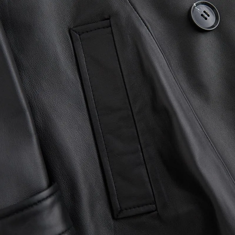 Angel Leather Trench Coat for Women