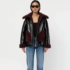 Apparis Catalina Jacket Noir and Burgundy