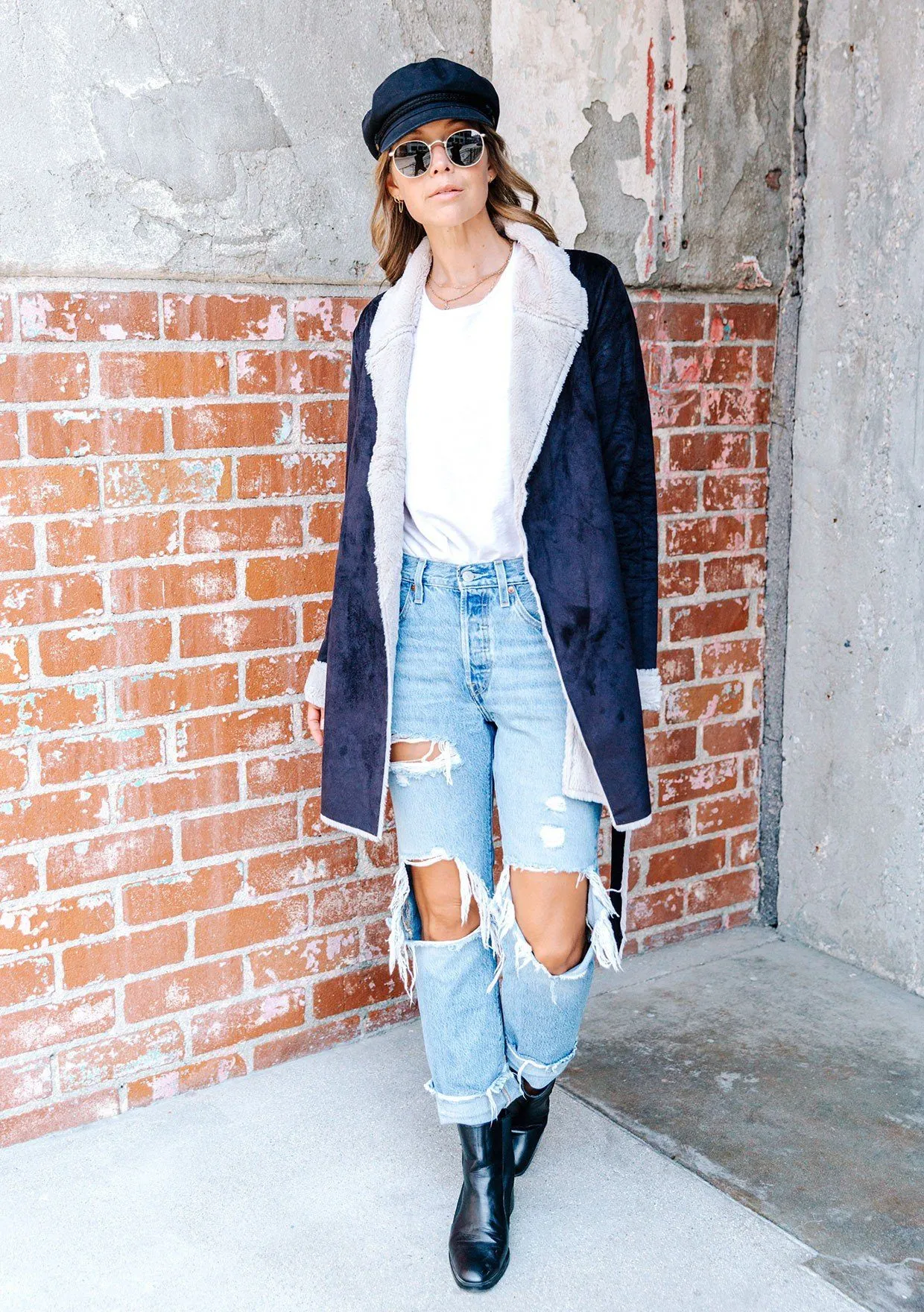 Aspen Faux Shearling Belted Coat