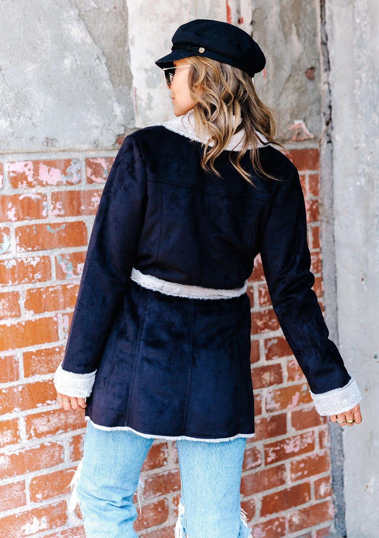 Aspen Faux Shearling Belted Coat