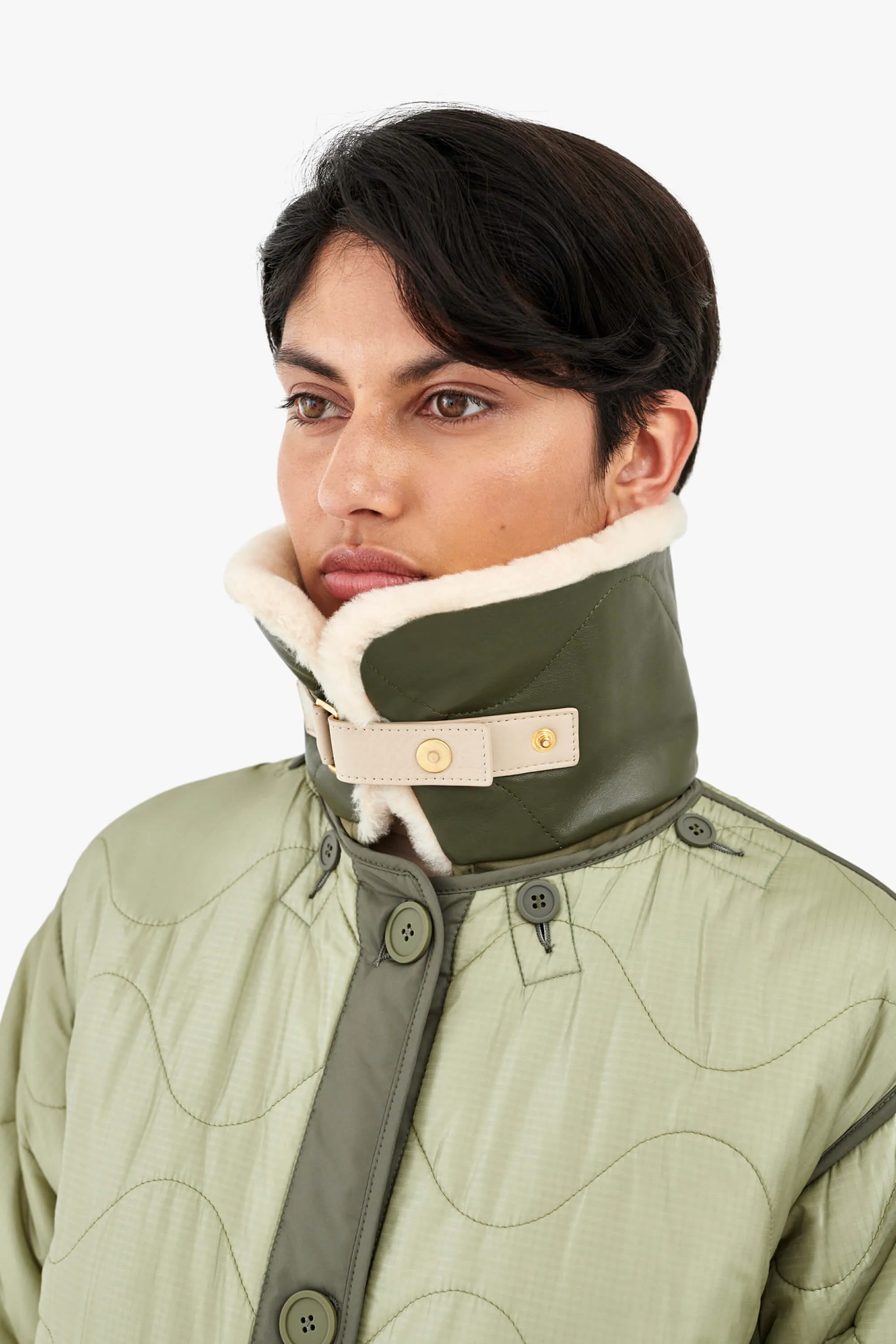 Aviator Collar - Blush / Dark Olive