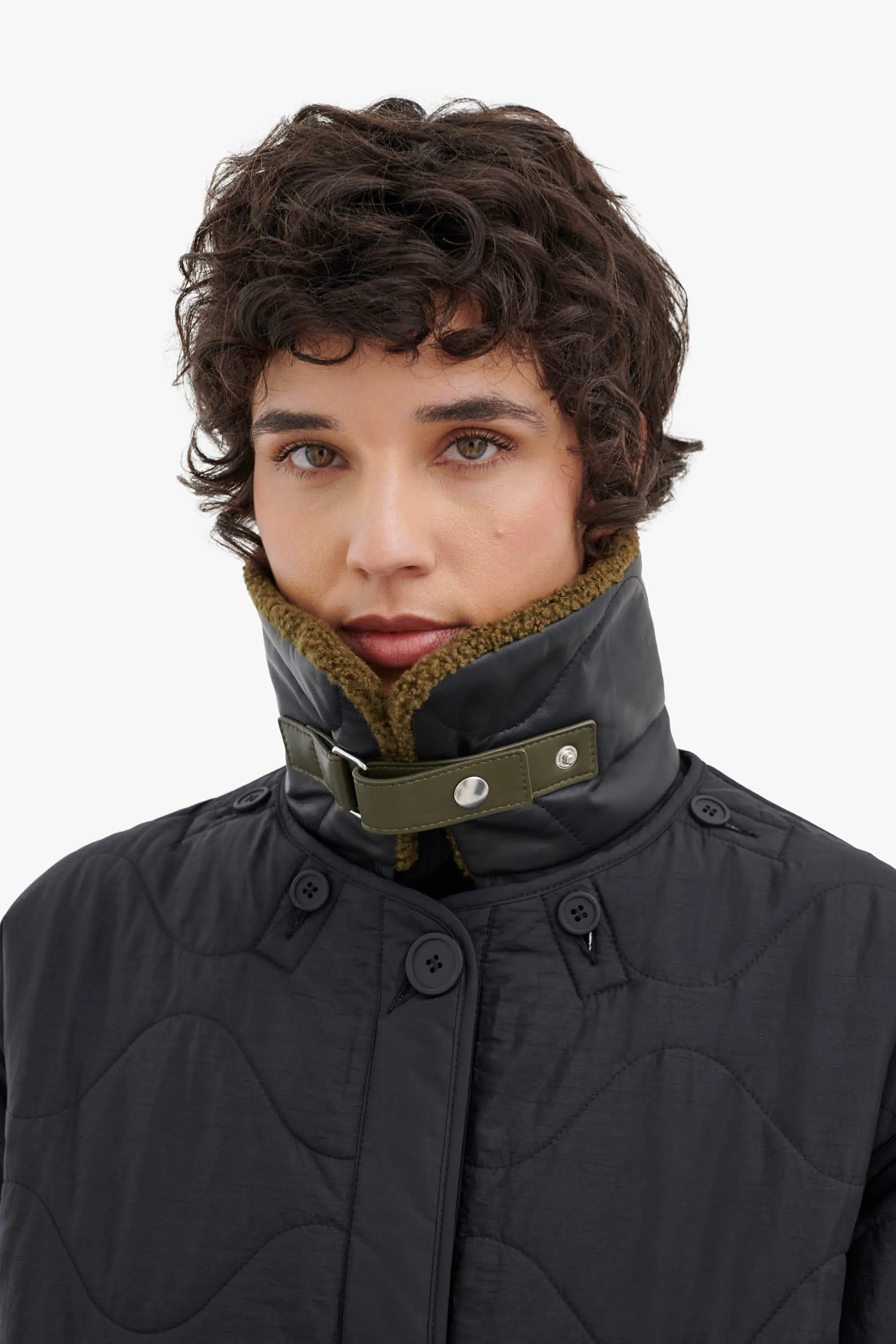Aviator Collar - Dark Olive / Black