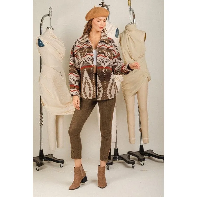 Aztec Graphic Casual Cardigan