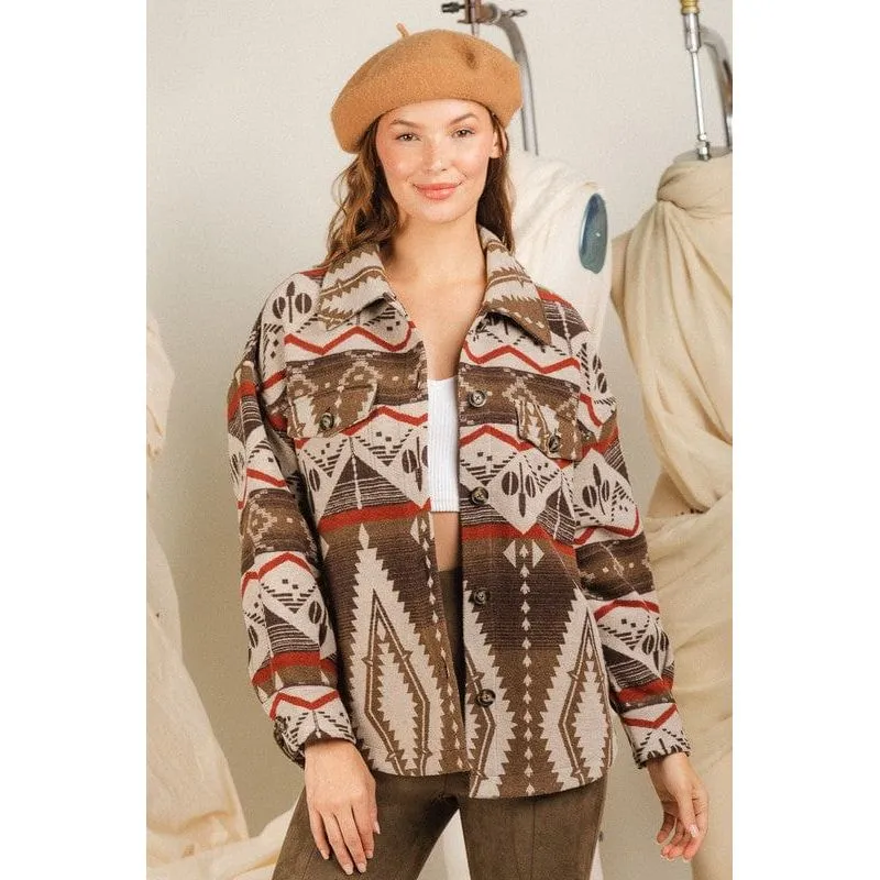 Aztec Graphic Casual Cardigan