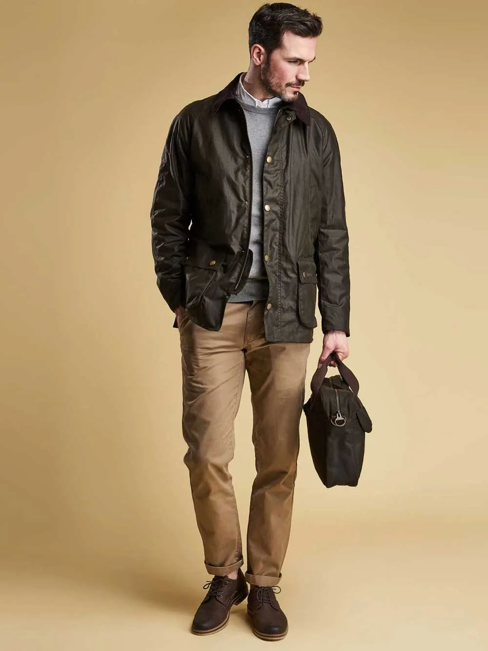 BARBOUR Ashby Wax Jacket - Mens - Olive