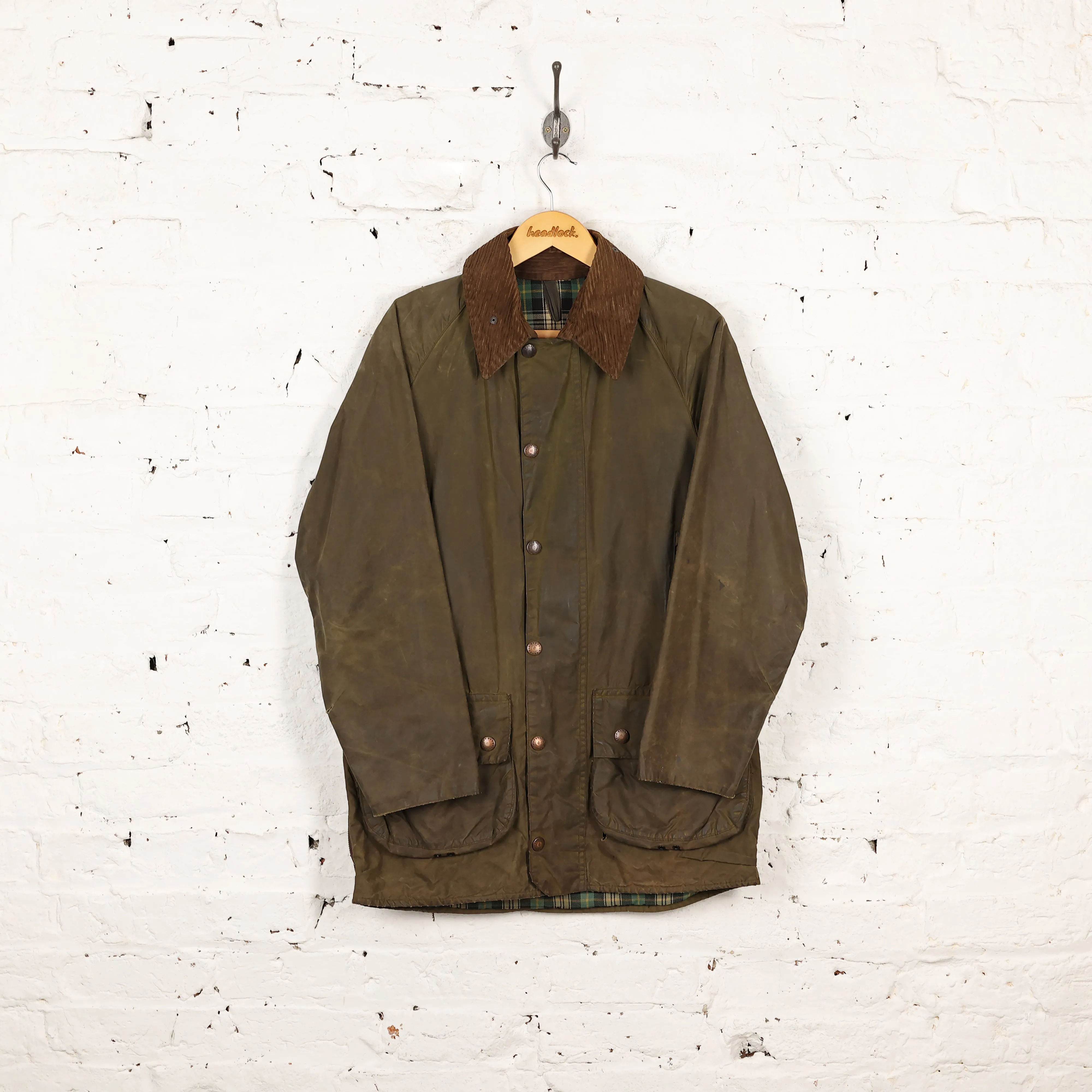 Barbour Wax Jacket Coat - Green - S