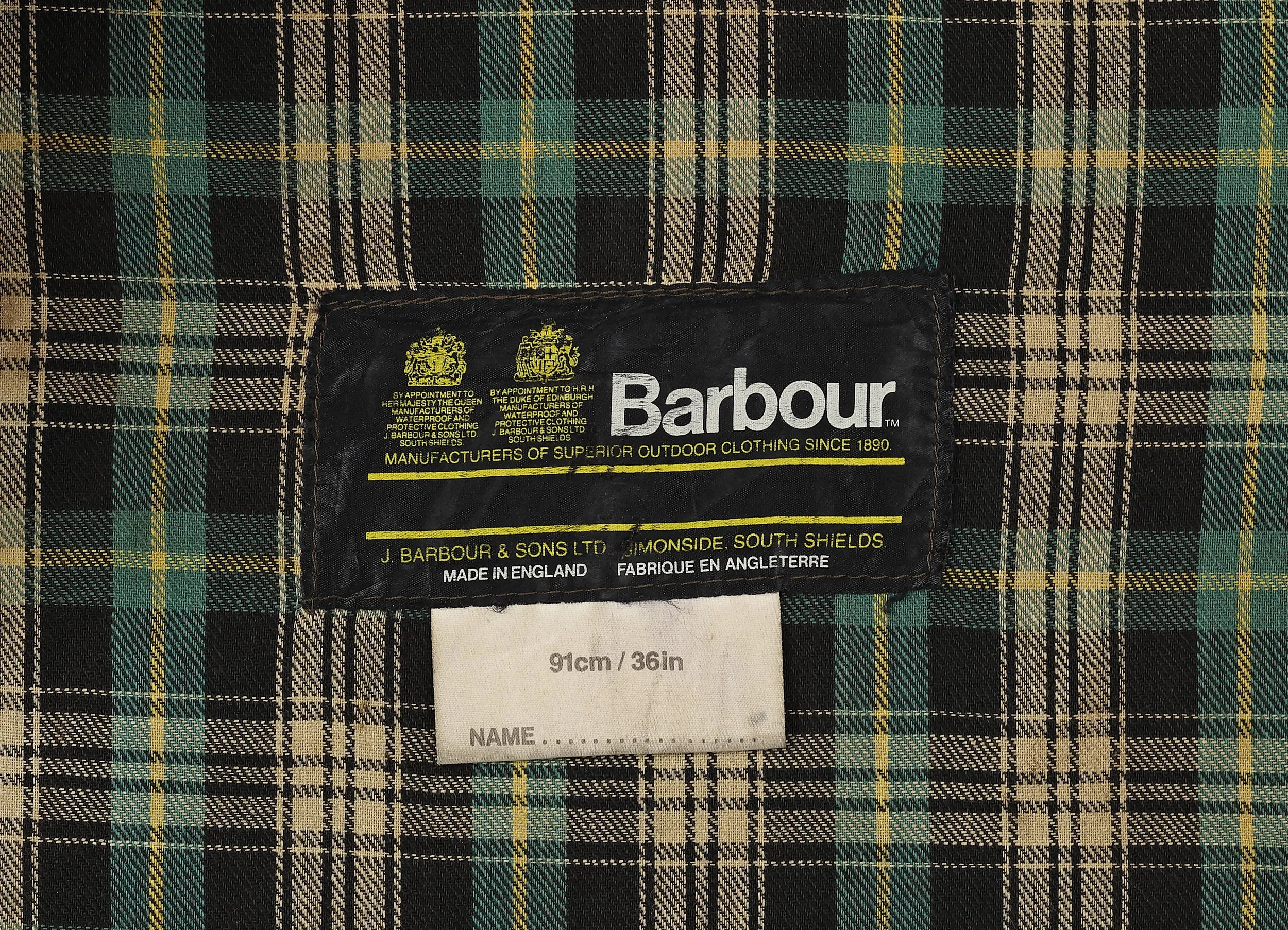 Barbour Wax Jacket Coat - Green - S