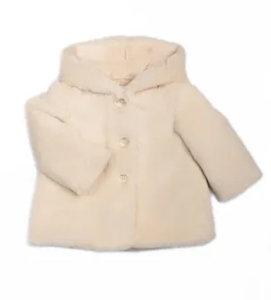 Barcellino Faux Fur Coat - Light Beige