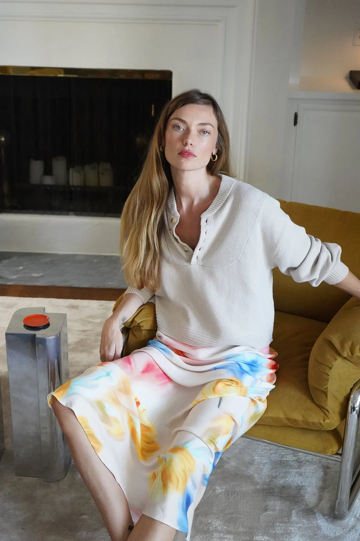 Baylee Henley Sweater - Oat