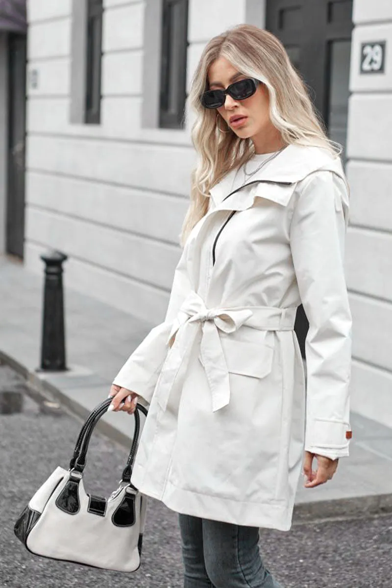 BELTED FROST WHITE WINDBREAKER