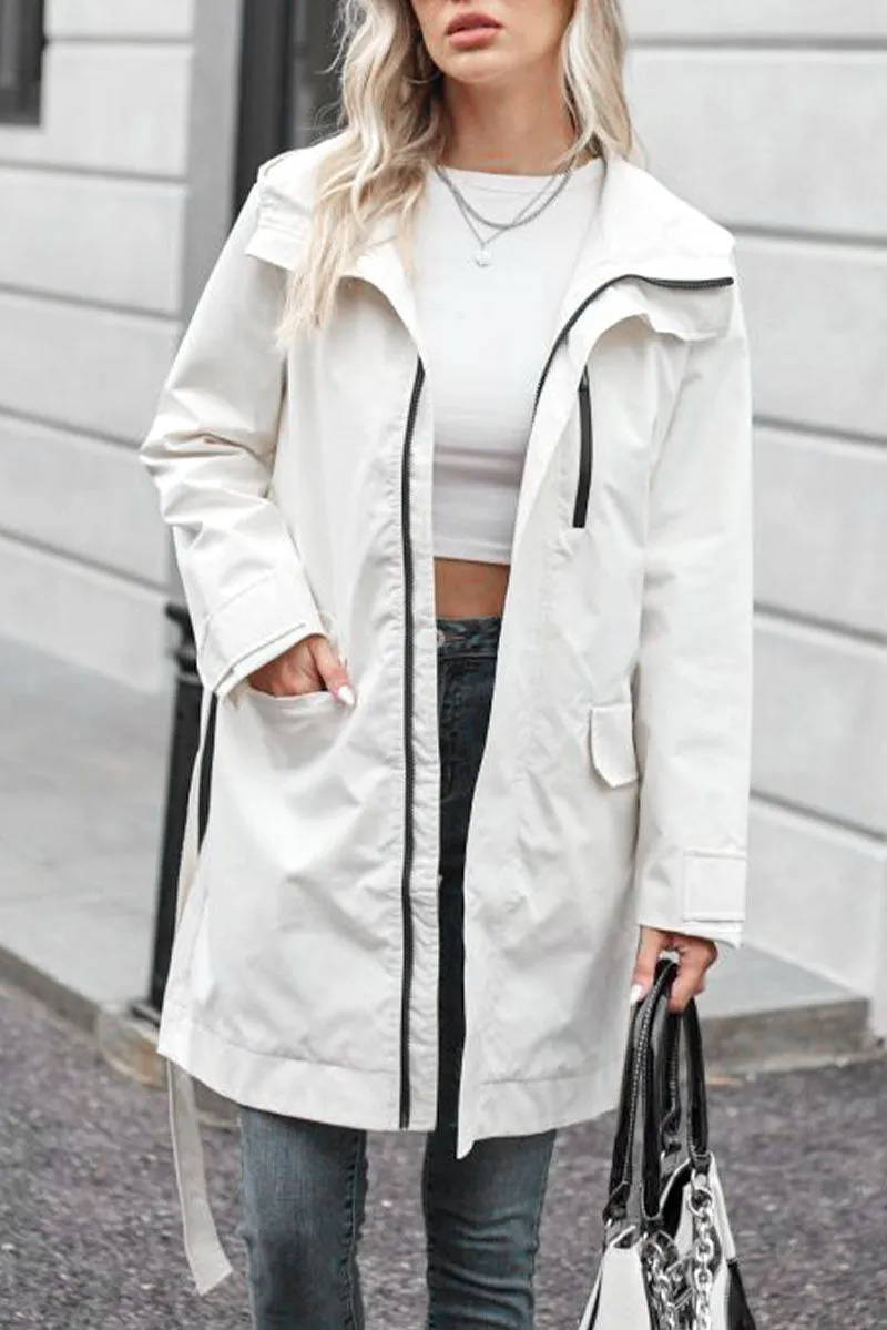 BELTED FROST WHITE WINDBREAKER