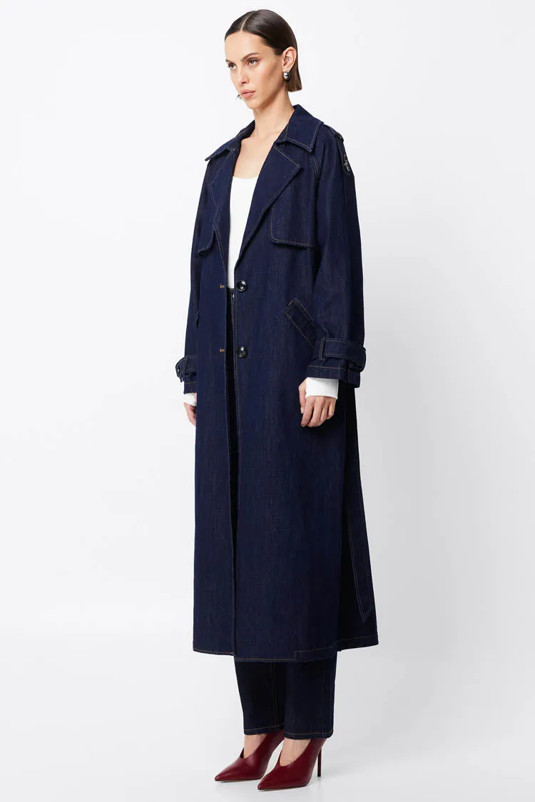 Bexley Trench Coat in Indigo