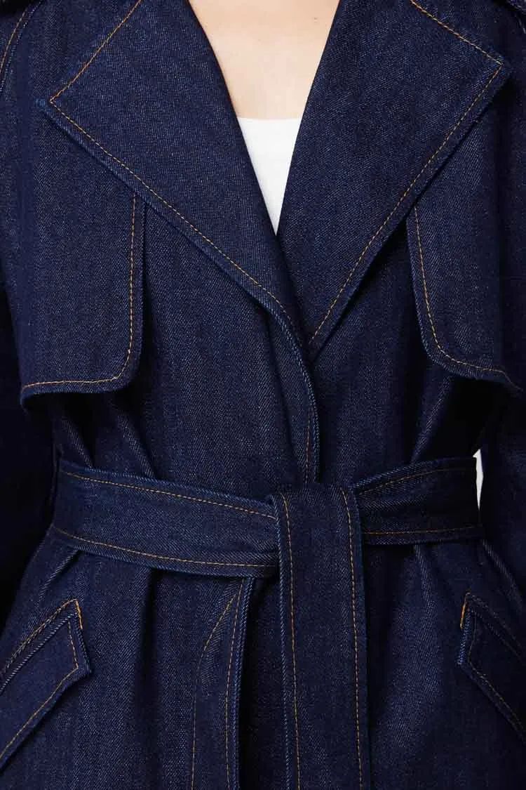Bexley Trench Coat in Indigo