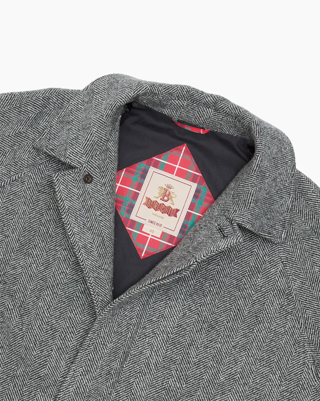 Black & White Herringbone Raglan Coat
