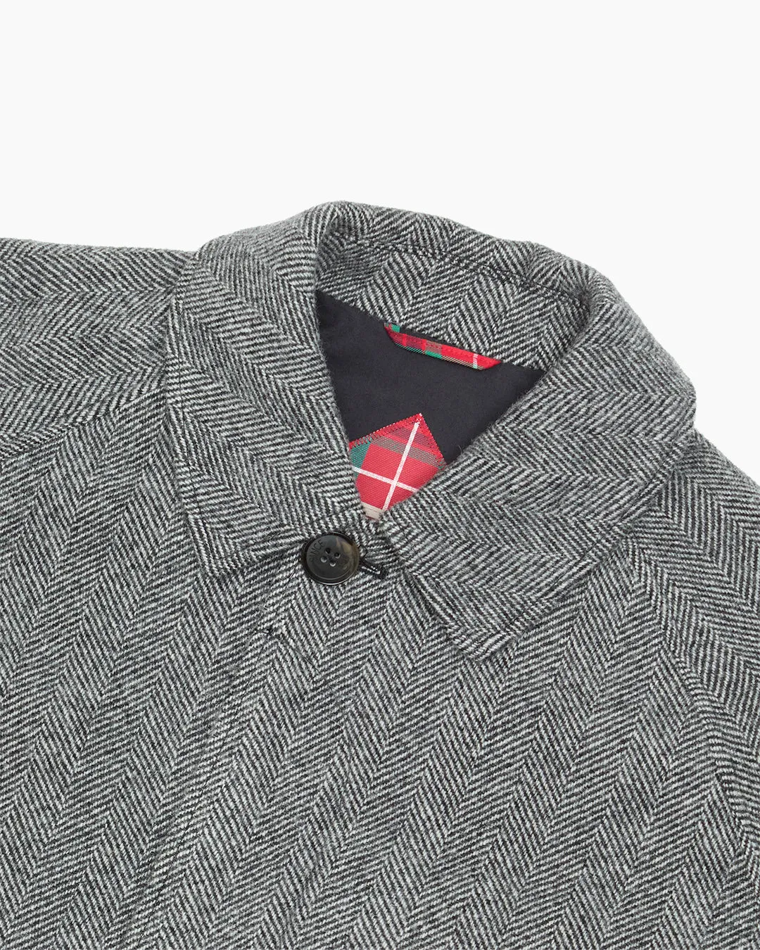 Black & White Herringbone Raglan Coat