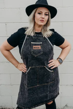 Black Denim Patched Apron