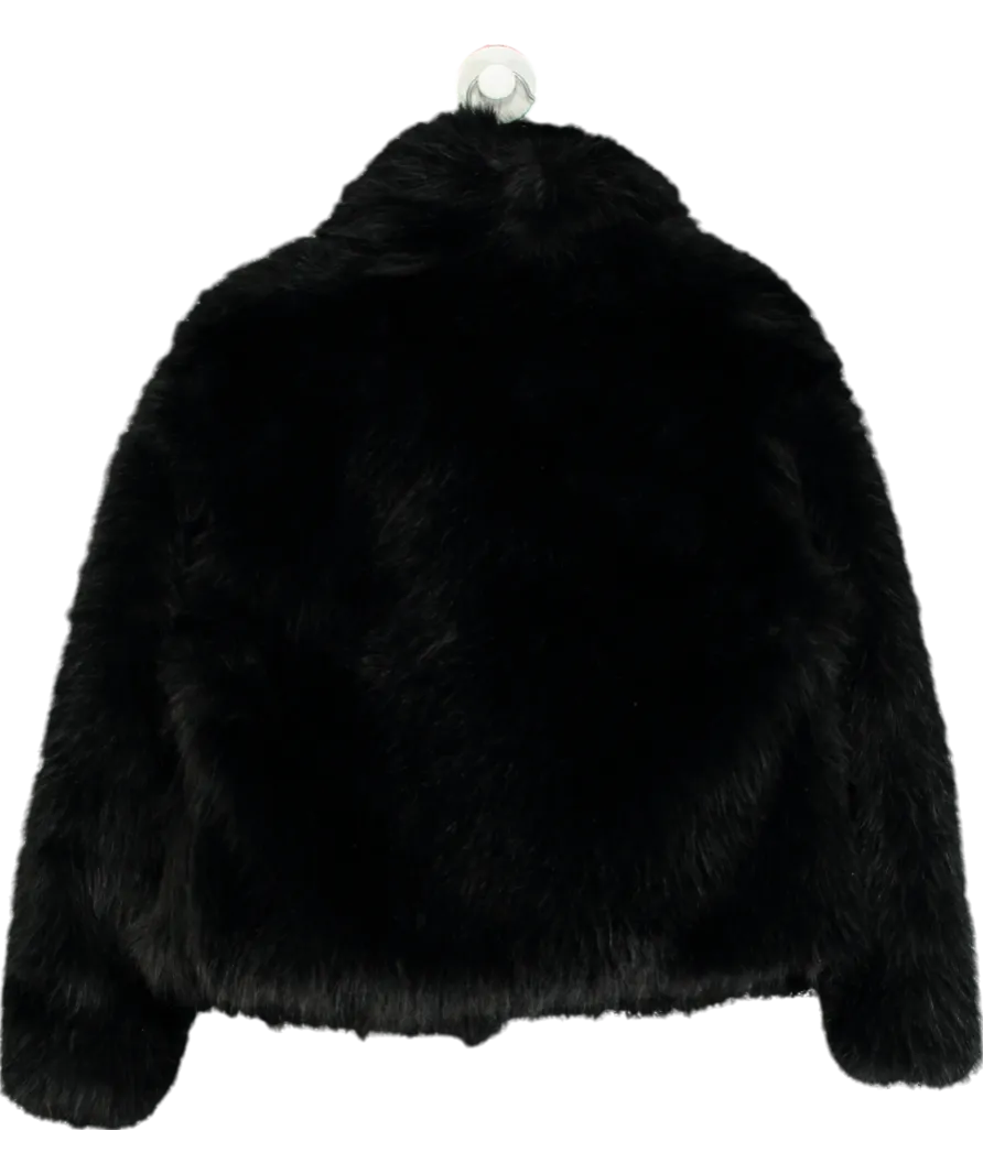 Black Faux Fur Jacket UK M
