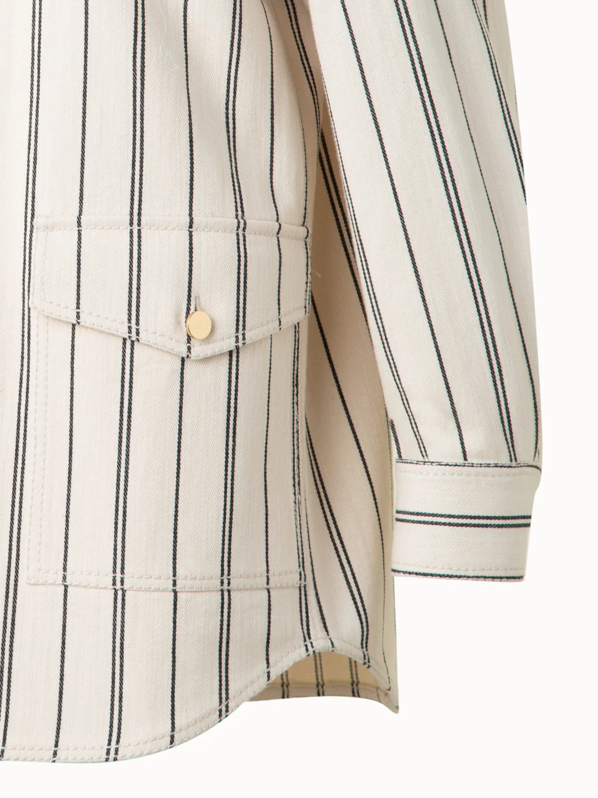 Boyfriend Jacket in Striped Denim