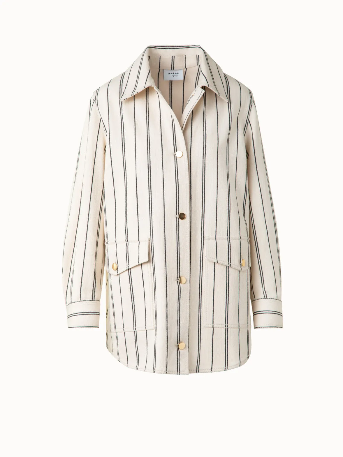 Boyfriend Jacket in Striped Denim