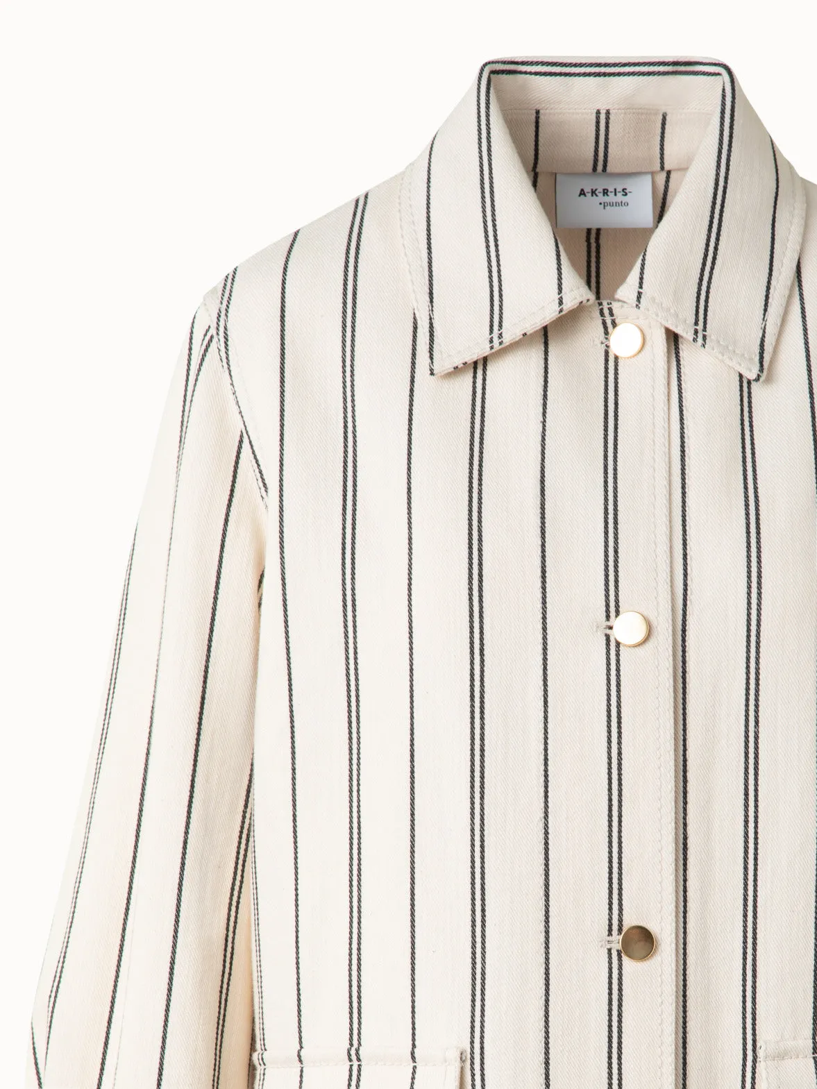 Boyfriend Jacket in Striped Denim
