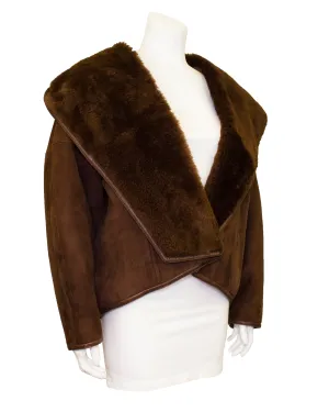 Brown Suede Bomber Jacket