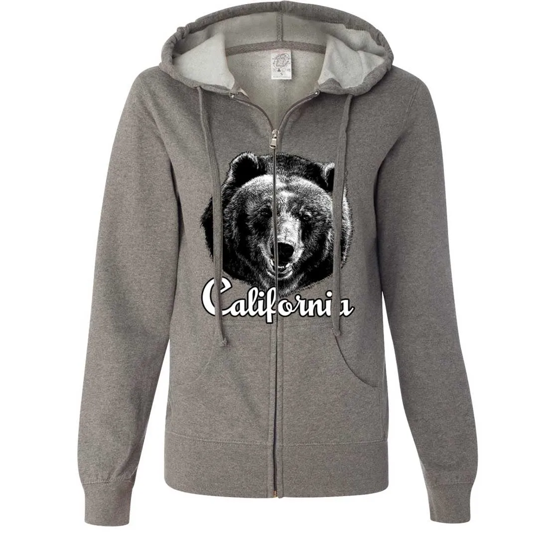 California Grizzly Bear Ladies Zip-Up Hoodie