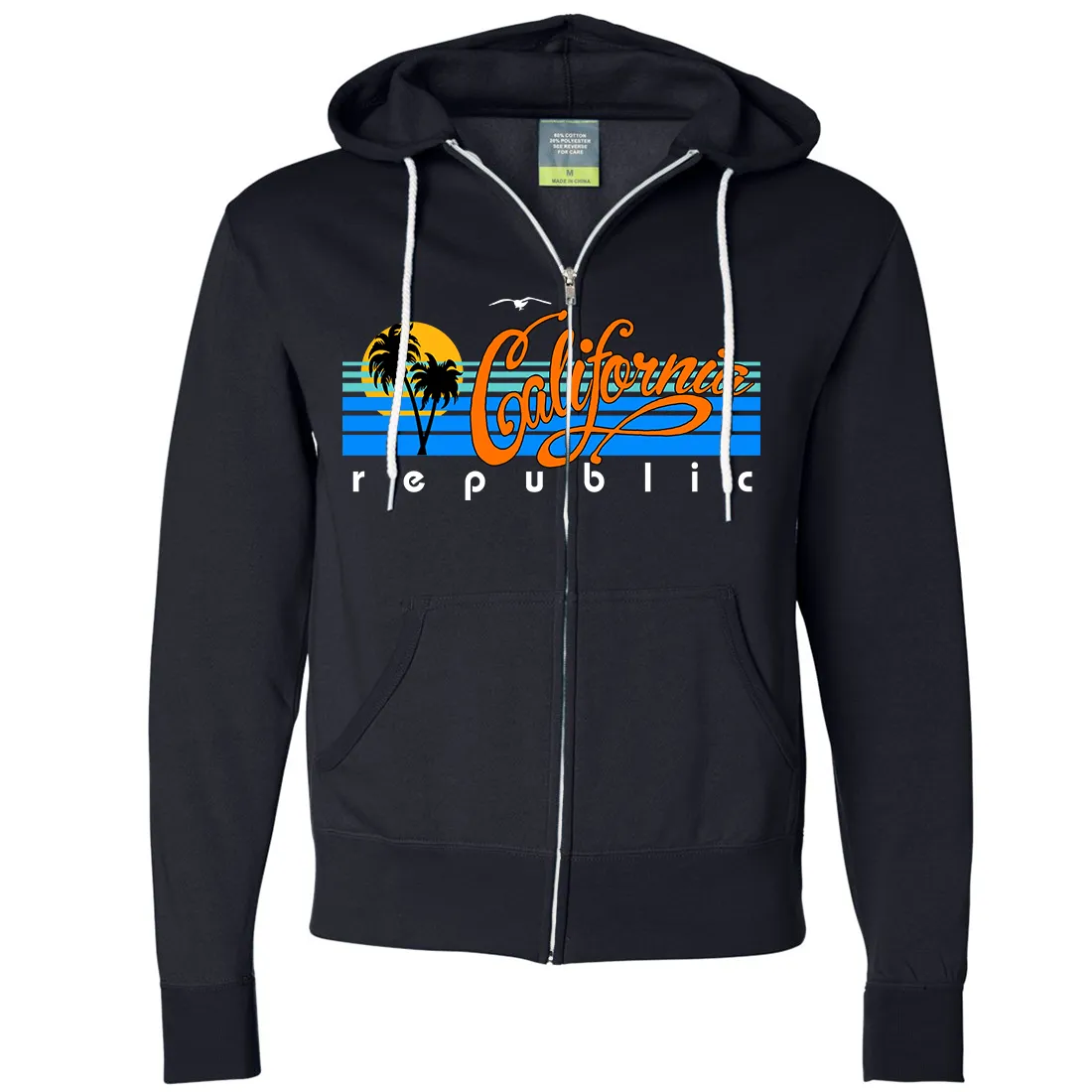 California Republic Palm Trees Zip-Up Hoodie