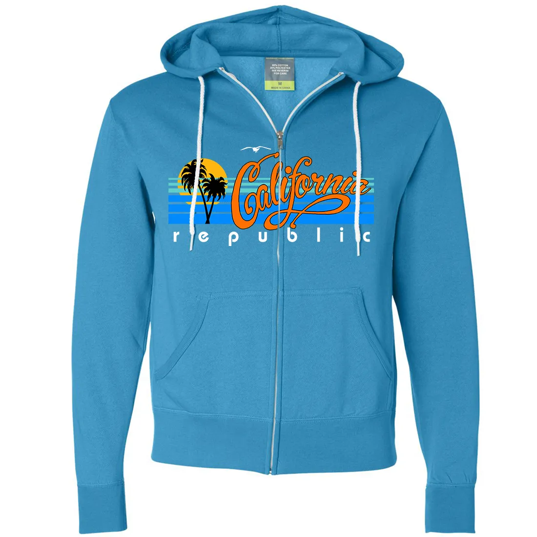California Republic Palm Trees Zip-Up Hoodie
