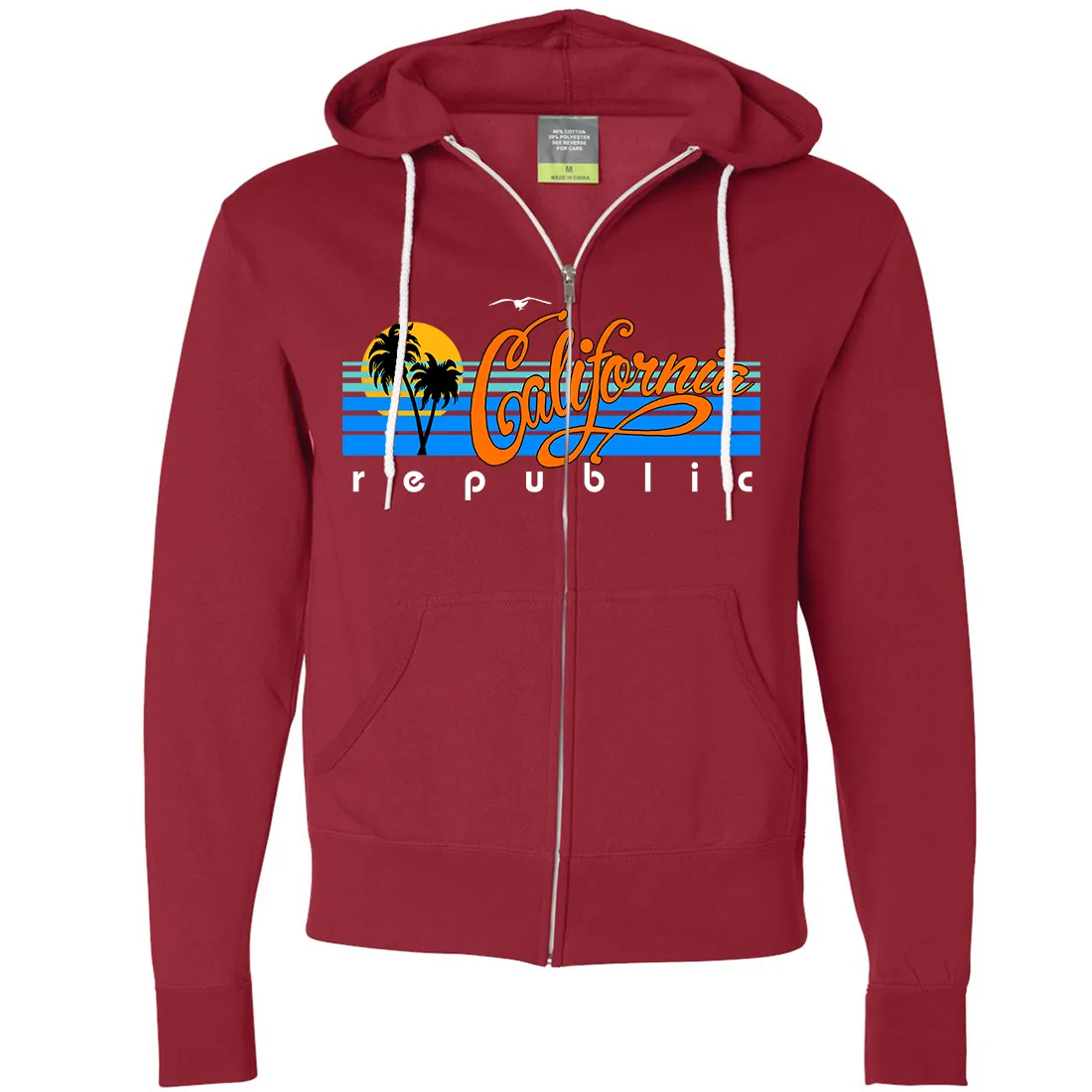 California Republic Palm Trees Zip-Up Hoodie