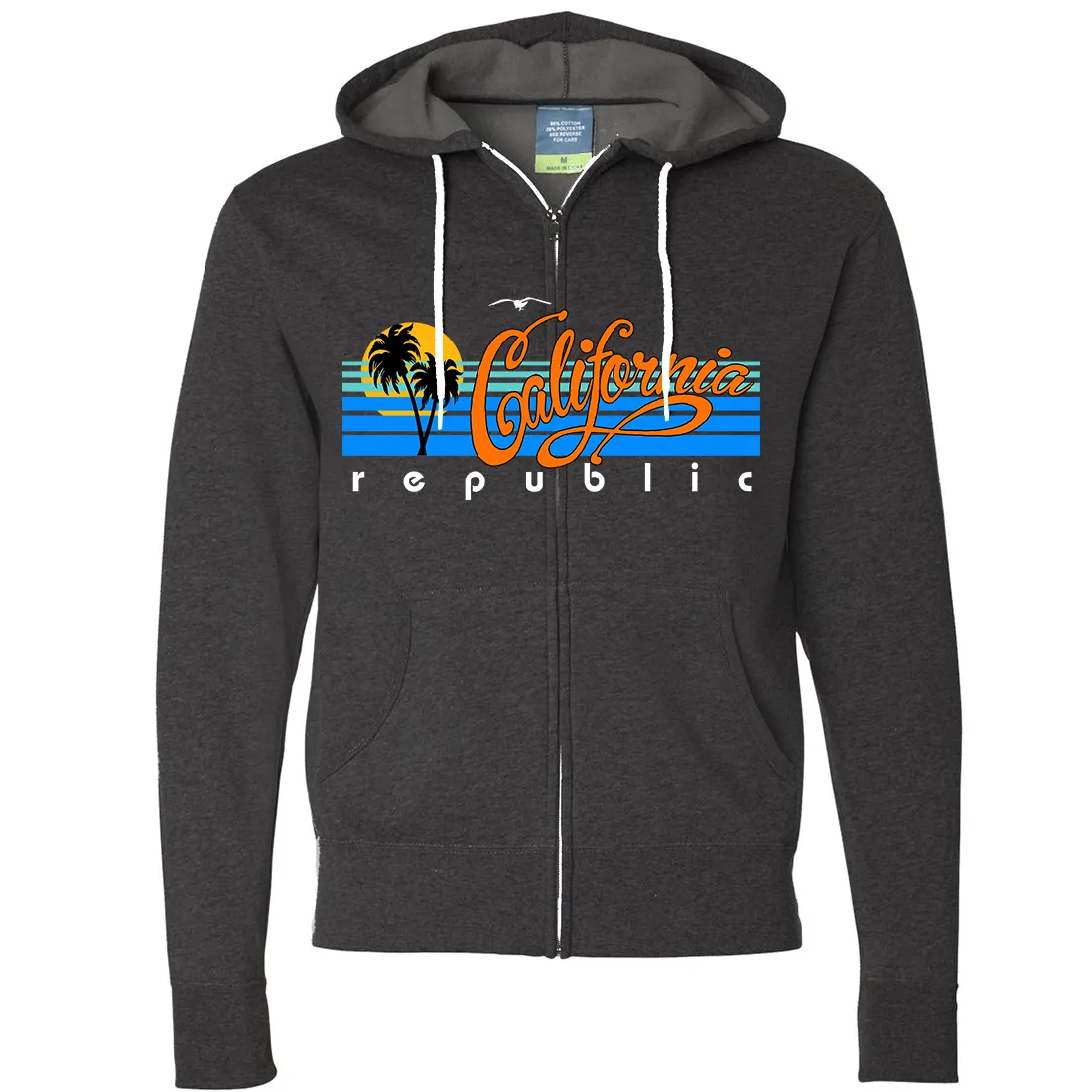 California Republic Palm Trees Zip-Up Hoodie