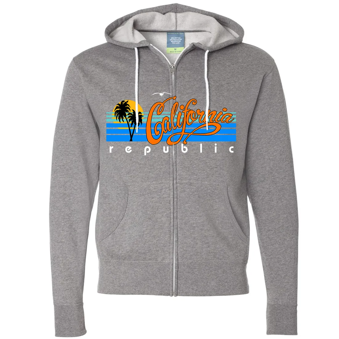 California Republic Palm Trees Zip-Up Hoodie