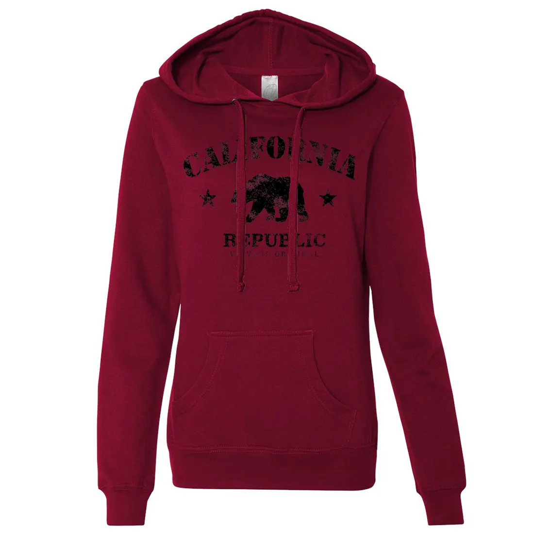 California Republic Vintage Original Ladies Lightweight Fitted Hoodie