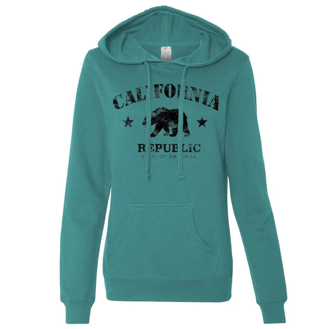 California Republic Vintage Original Ladies Lightweight Fitted Hoodie